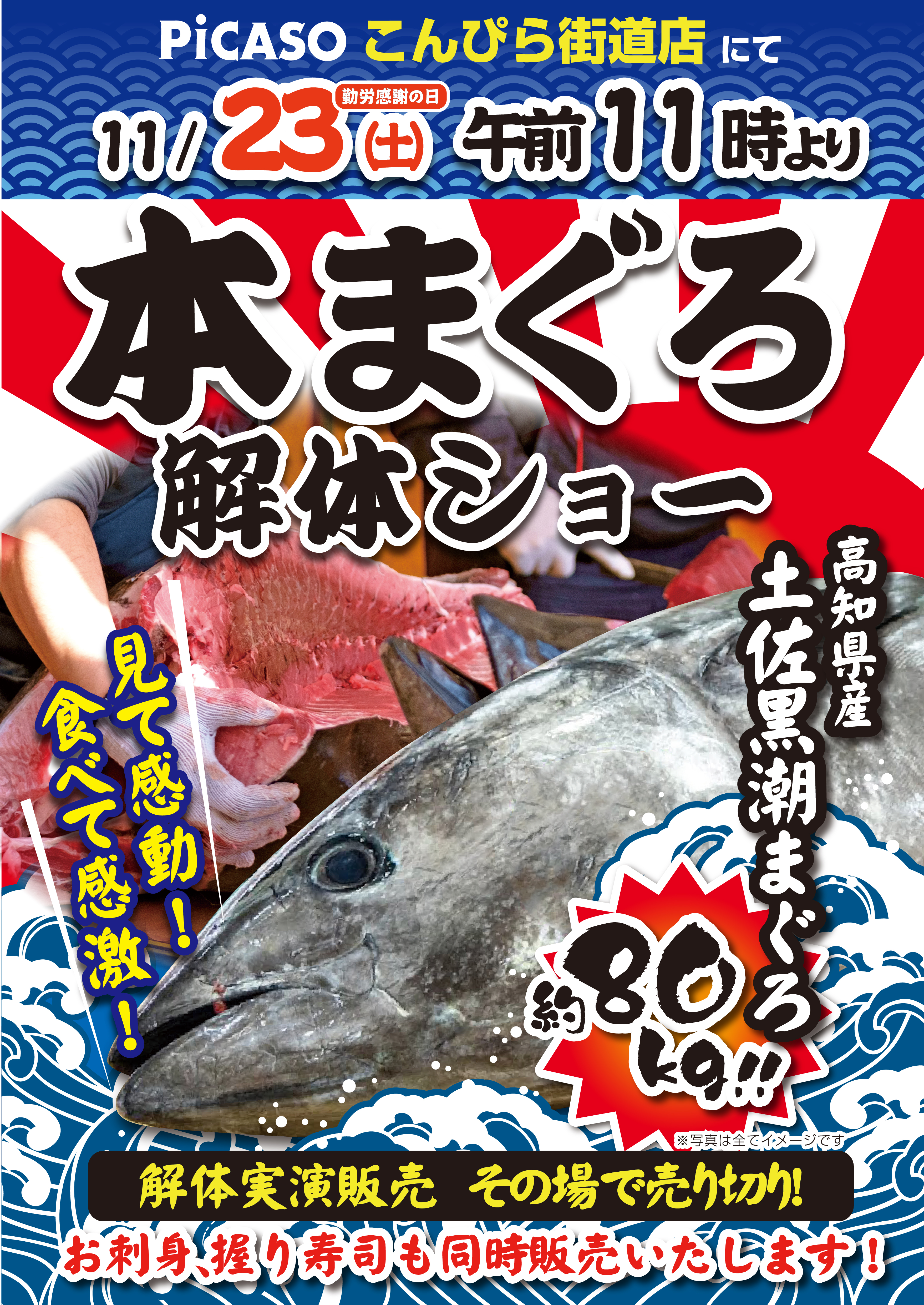 本まぐろ解体ショー開催！（こんぴら街道店） | ピカソ（多度津・詫間